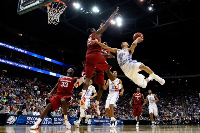 during the third round of the 2015 NCAA Men's Basketball Tournament at Jacksonville Veterans Memorial Arena on March 21, 2015 in Jacksonville, Florida.