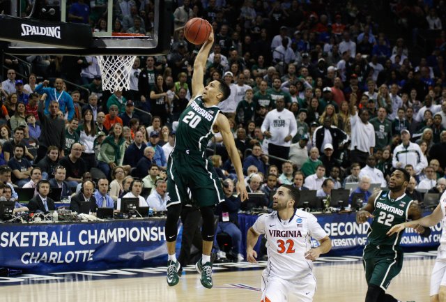 during the third round of the 2015 NCAA Men's Basketball Tournament at Time Warner Cable Arena on March 22, 2015 in Charlotte, North Carolina.