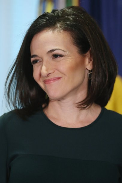 Sheryl Sandberg after hosting a 'Lean In Circle' with female members of the military at the Pentagon in Arlington, Va. on Sept. 21, 2015.