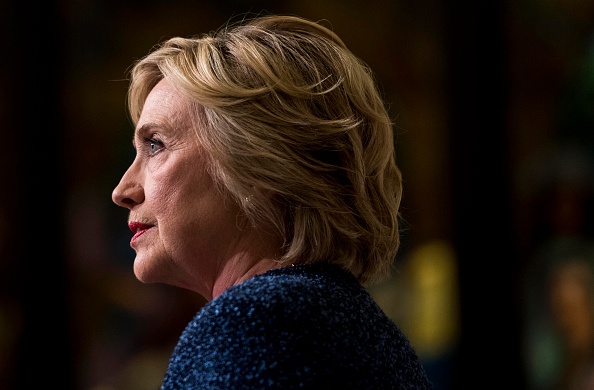 Democratic Nominee for President of the United States former Secretary of State Hillary Clinton speaks to journalists after meeting national security experts for a National Security Working Session at the New York Historical Society Library in Manhattan, New York on Friday September 9, 2016.