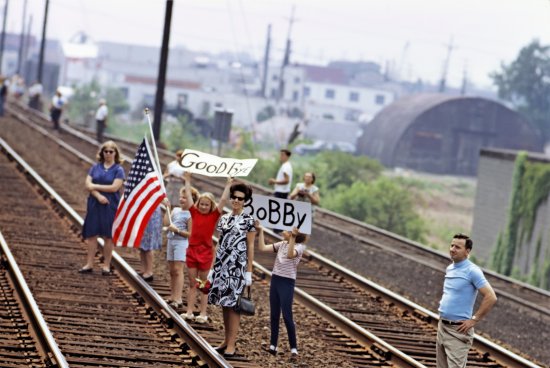 A scene from the funeral train for Robert F. Kennedy