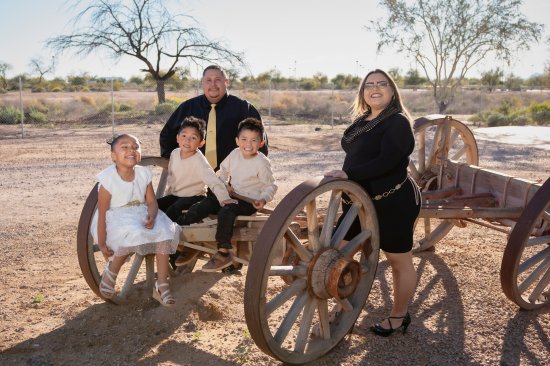 Tecumseh and Elisia Manuel with their three children.