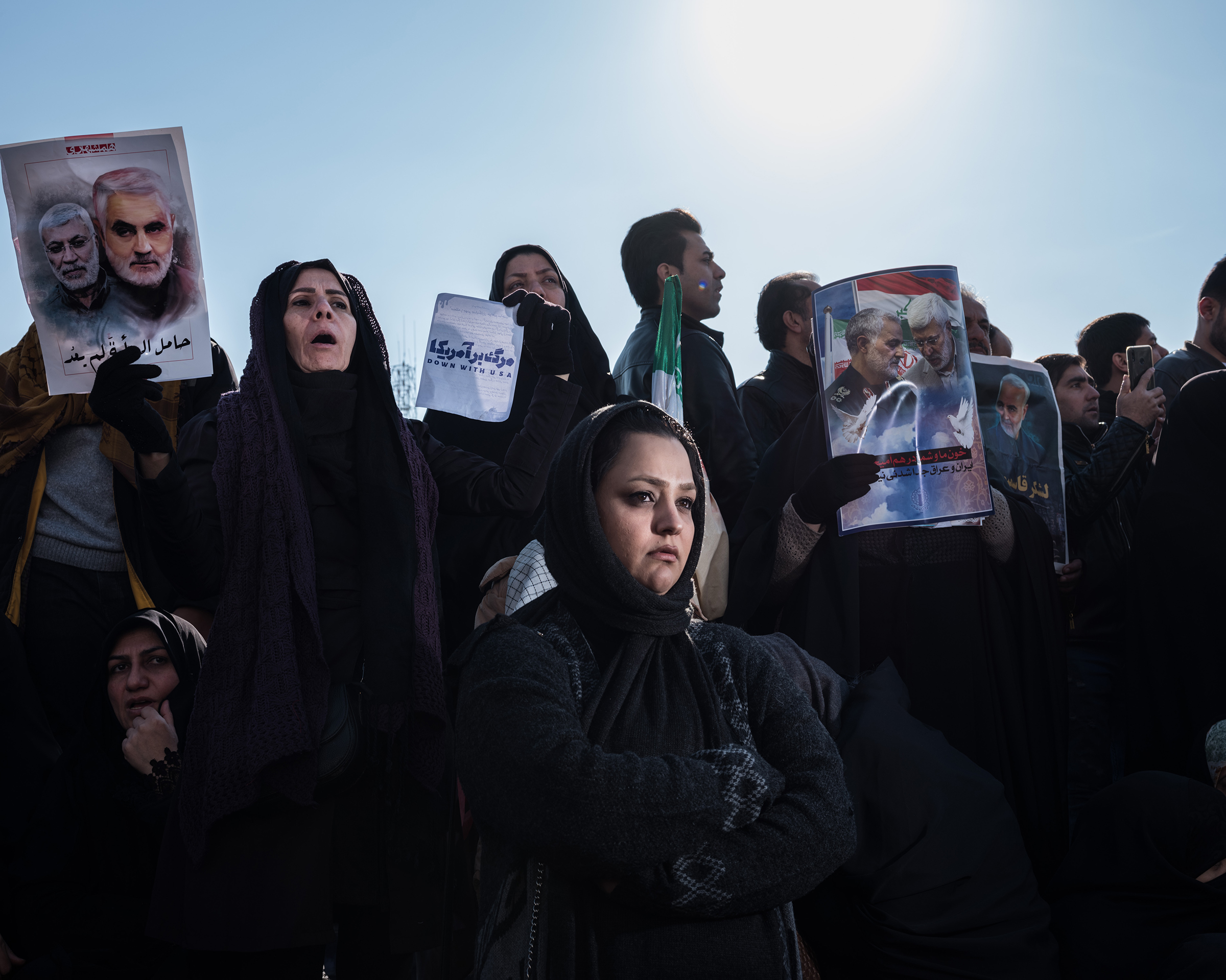Iranians in Tehran on Jan. 6 publicly mourn the death of Major General Qasem Soleimani