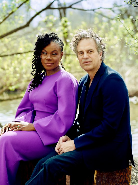 Walton and Ruffalo in Central Park in New York City on April 11