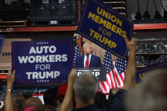 Former President Donald Trump Speaks In Clinton, Michigan