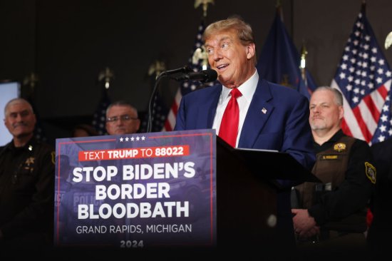 Former President Trump Holds A Campaign Rally In Grand Rapids, Michigan