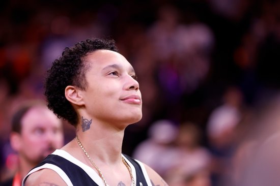 Griner, pictured in Phoenix on Aug. 3, 2023, returned to the WNBA after her release