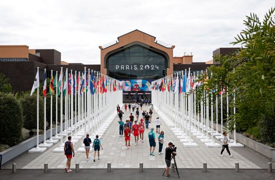 General view of athletes in the Olympic village, ahead of the Paris 2024 Olympics.