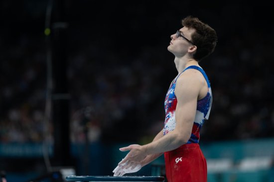 Stephen Nedoroscik wearing his glasses.