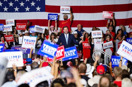 J.D. Vance during a campaign rally in Henderson, Nv., on July 30