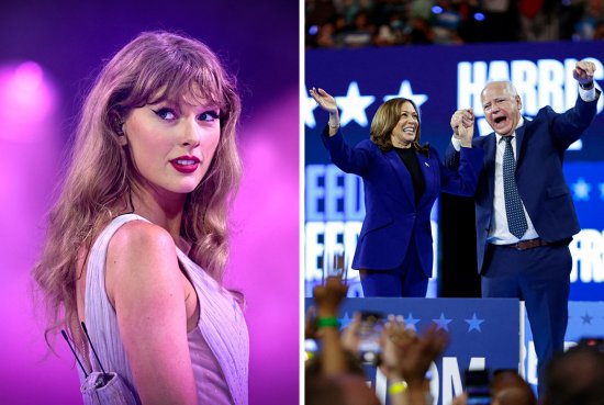 Taylor Swift; Vice President and Democratic presidential candidate Kamala Harris and her running mate Minnesota Governor Tim Walz