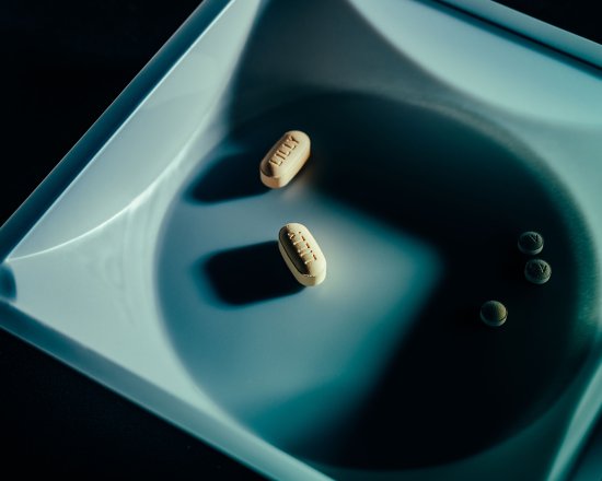 On display were some of the potential iterations of delivery methods Eli Lilly considered for Orforglipron. Captured at Eli Lilly’s headquarters in Indianapolis, IN. on Monday, March 31st, 2025. Kevin Serna for TIME.